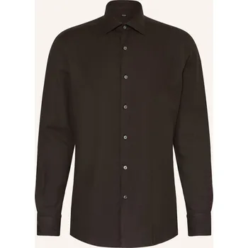 Pánská košile Zegna Pánská Košile Cashco Regular Fit, tmavě hnědá, 42