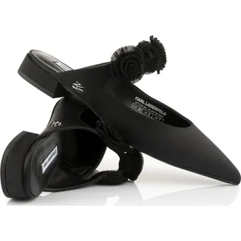 Dámská obuv SANDÁLE KARL LAGERFELD KERRIE FLORA MJ MULE BLACK SATIN TEXT MONO