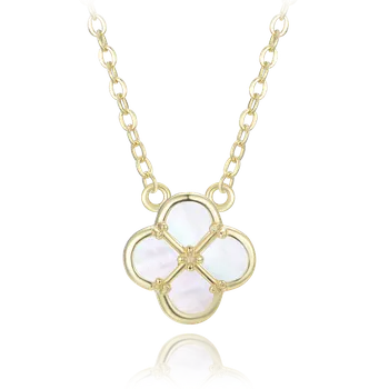 Náhrdelník Olivie Pozlacený stříbrný náhrdelník s bílou perletí TALIS Ag 925; ≤2,55g.