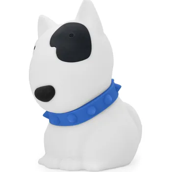 Obojek pro psa MTM DHINK Noční světlo Pes buldok modrý obojek, černý flek