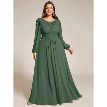 Dámské šaty Svatební Šaty pro družičky s dlouhými nafouknutými rukávy Barva: Azurová, Velikost: 8XL