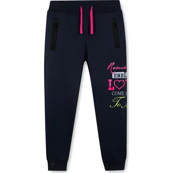 Dětská móda Dívčí tepláky - KUGO M6013, tmavě modrá Barva: Modrá tmavě, Velikost: 122