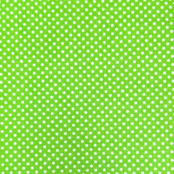 Rumitex Bavlněná látka, cena za 1 metr, šíře 160 cm, BÍLÝ PUNTÍK NA ZELENÉM