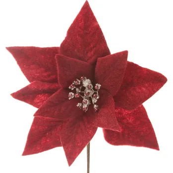 Vánoční dekorace Vánoční dekorace v podobě květu 264 červená (12 ks)