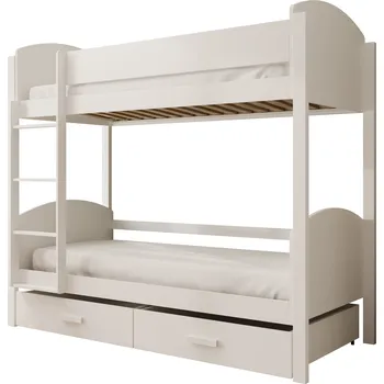 Postel ADRK Patrová postel JORI, CH-JOR-W-200, 200x90 cm, bílá