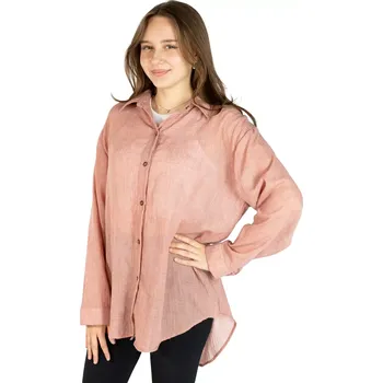 Dámská halenka Hnědočervená bavlněná dámská košile Savitree Cognac, jednobarevná, Sittar UNI