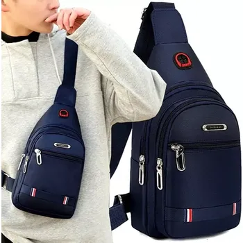 Městský batoh Pánská ledvinka přes rameno R107M (Modrá pánská ledvinka, malý batoh přes rameno 30 x 19 x 5 cm, modrá barva)