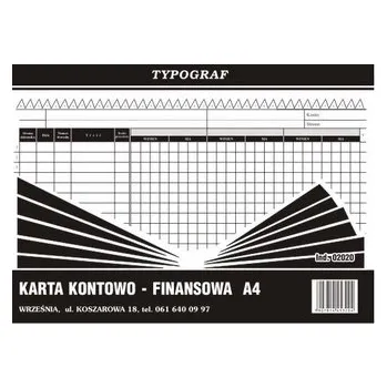 Sběratelská karetní hra Druki samokopiujące Typograf karta kontowo-finansowa A-4 K289 (02020)