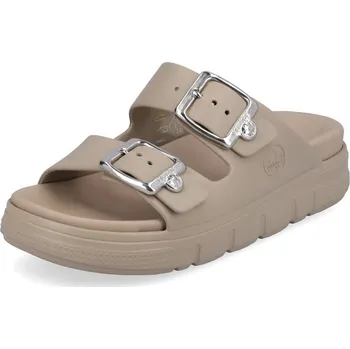 Dámské pantofle DÁMSKÉ PANTOFLE RIEKER P2180-60 BÉŽOVÁ Barva: BÉŽOVÁ, Velikost: 38-39