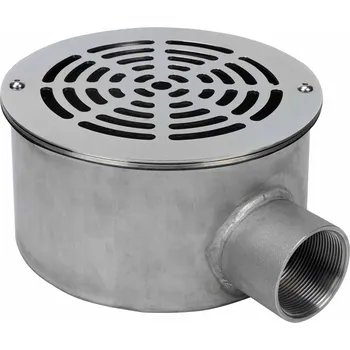 Podlahová výpusť nerez kulatá s přírubou, napojení 2" vnitřní závit, pro fóliové bazény