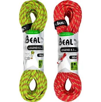 Lano Dynamické lano Beal Legend 8,3 mm 60m x 2 - green/pink