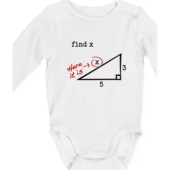 Kojenecký body Find X - geometrie - Body kojenecké s dlouhým rukávem - Dlouhý r. do 3 měs ( Bílá )