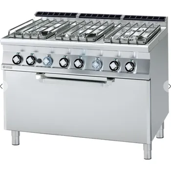 Sporák Plynový sporák s elektrickou troubou 3x GN 1/1 CF6-712GPE RM GASTRO - 6 zón