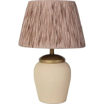 Lampička Stolní lampa RAMZES 1xE27/40W/230V krémová/hnědá