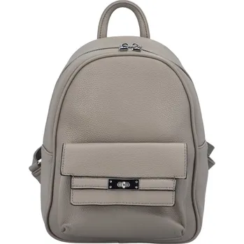 Dámský koženkový batoh s přední kapsou Iris, šedý
