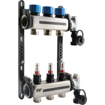 rozdělovač topení Rozdělovač nerezový FV Plast INOX 10 s průtokoměry