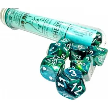 Příslušenství k deskovým hrám Sada kostek Lustrous Nepture/Grey Polyhedral - 7 ks - CSX30072