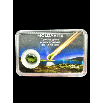 Drahý kámen Broušený vltavín v krabičce 2,2ct