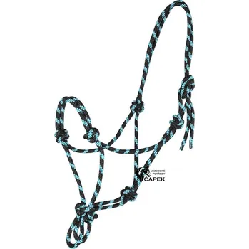 Vybavení pro koně Provazová ohlávka Waldhausen -KNOTTED- - Černá/Bílá - Pony