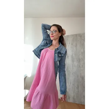 Dámská vesta BudesIN Riflová bunda Lagune s kapsami a knoflíky Velikost: XS