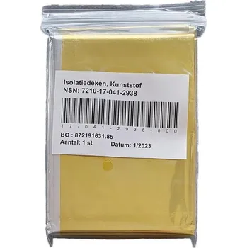 Vybavení pro přežití ARMÁDNÍ ORIGINÁL HOLANDSKO Termoizolační fólie zlatá (záchranná izofólie) termofólie Alu Emergency Blanket Holandsko originál