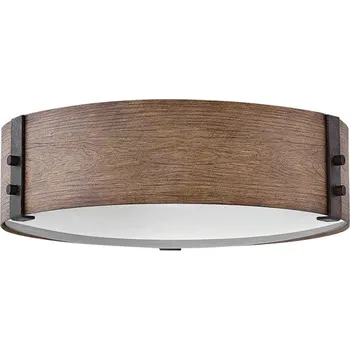 Hinkley HK-SAWYER-F-M-SQ - Stropní svítidlo SAWYER 3xE14/40W/230V pr. 38cm hnědá