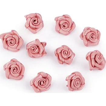 Saténová růže Ø10 mm starorůžová 200 ks