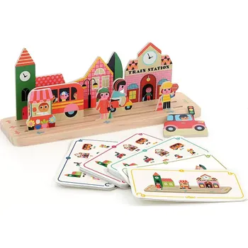 Dřevěná hračka Vilac Dřevěná logická hra Postav to správně! Město