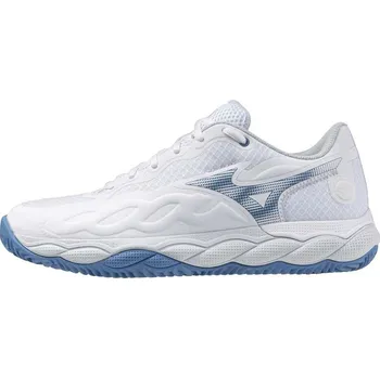 Dámská tenisová obuv Dámská tenisová obuv Mizuno WAVE ENFORCE COURT CC / White/Parisian Blue/Plein Air Velikost: 40.0/6.5