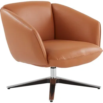 Křeslo Jotex Hnědé otočné koženkové křeslo ELROY