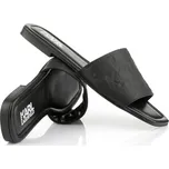 PANTOFLE KARL LAGERFELD BRIO MONOGRAM RPT SLIDE BLACK LTHR