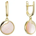 Pozlacené visací náušnice s růžovou perletí 11739.3