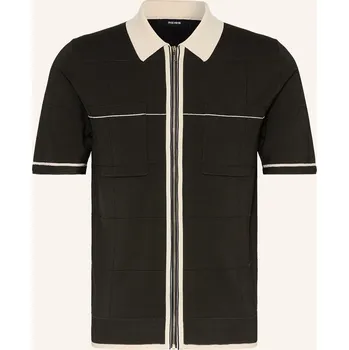 Pánská košile Reiss Pánská Úpletová Košile Baxter Slim Fit, černá / režná, 40