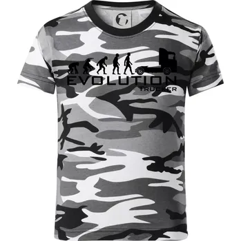 Chlapecké tričko Evoluce trucker - Dětské maskáčové triko - 122 cm/6 let ( Šedý maskáč )