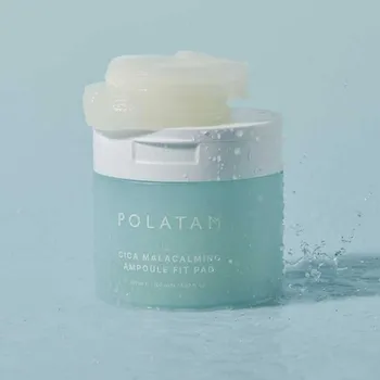 POLATAM - Cica Malacalming Ampoule Fit Pad - Zklidňující pleťové tamponky s cica a malachitem - 150 ml