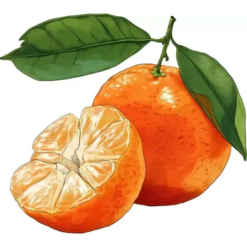 Samolepící dekorace UV samolepka mandarinka 7x6 cm (UV samolepka se zeleninou a ovocem)