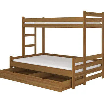 Postel ADRK Patrová postel BENITO, CH-Ben-OAK-200-90, 200x90 cm, tmavý dub