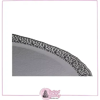 Tác kulatý - černý s krajkou / 30 cm