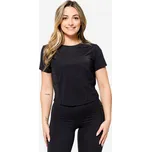 DOMYOS Dámské fitness tričko pružné prodyšné M ČERNÁ