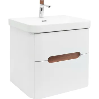 Koupelnový nábytek SAT Koupelnová skříňka s umyvadlem a baterií SAT Fusion 57,5x53x45 cm bílá matná mat SATFUSION260WMWBA SATFUSION260WMWBA