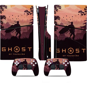 Obal na herní konzoli Polep na konzoli PS5 SLIM diskovou verzi Ghost of Tsushima (PS5)