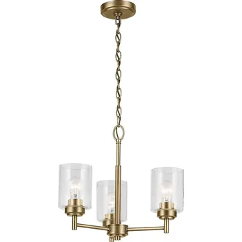Kichler KL-WINSLOW3-NBR - Lustr na řetězu WINSLOW 3xE27/60W/230V mosaz