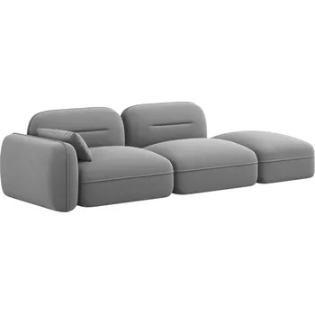 Pohovka Cosmopolitan Design Šedá sametová trojmístná pohovka Sydney 295 cm, pravá