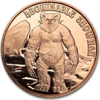 Sběratelství Měděná medaile 1 oz Obávaný sněžný muž Měděná medaile 1 oz Kryptid Creatures: Abominable Snowman