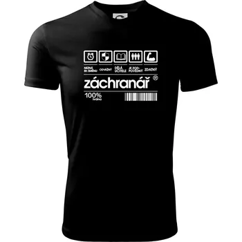 Čárový kód záchranář - Pánské triko Fantasy sportovní (dresovina) - 2XL ( Černá )