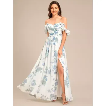 Dámské šaty Ever Pretty dámské šaty SS00188-3 bílá s květy XL