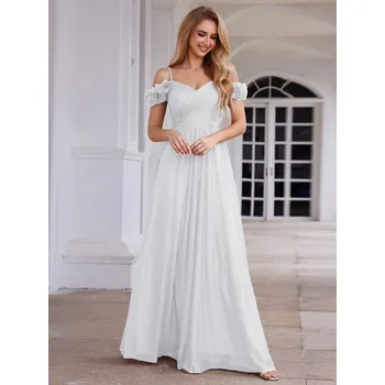 Dámské šaty Elegantní flitrové s květinovou dekorací Barva: Bílá, Velikost: 5XL