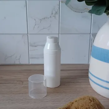 Airless lahvička 50 ml bílá, víčko transparentní od DomaLEP.cz