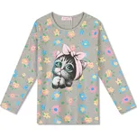 Dívčí tričko - KUGO FT1213, šedý melír Barva: Šedá, Velikost: 116