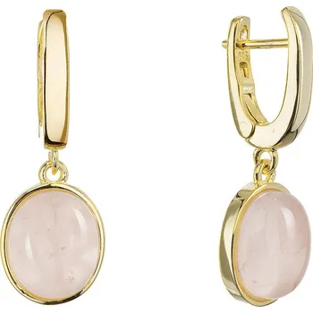 Náušnice EVOLUTION GROUP CZ Pozlacené visací náušnice s pravým růženínem - 11737.3